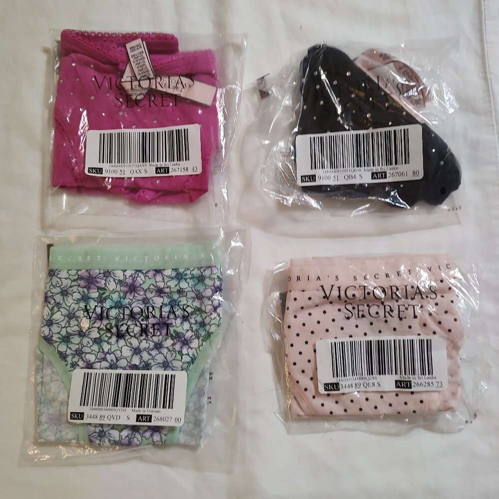 Victoria's Secret Bikini Panties 4 Pack Bundle Lot Small size
